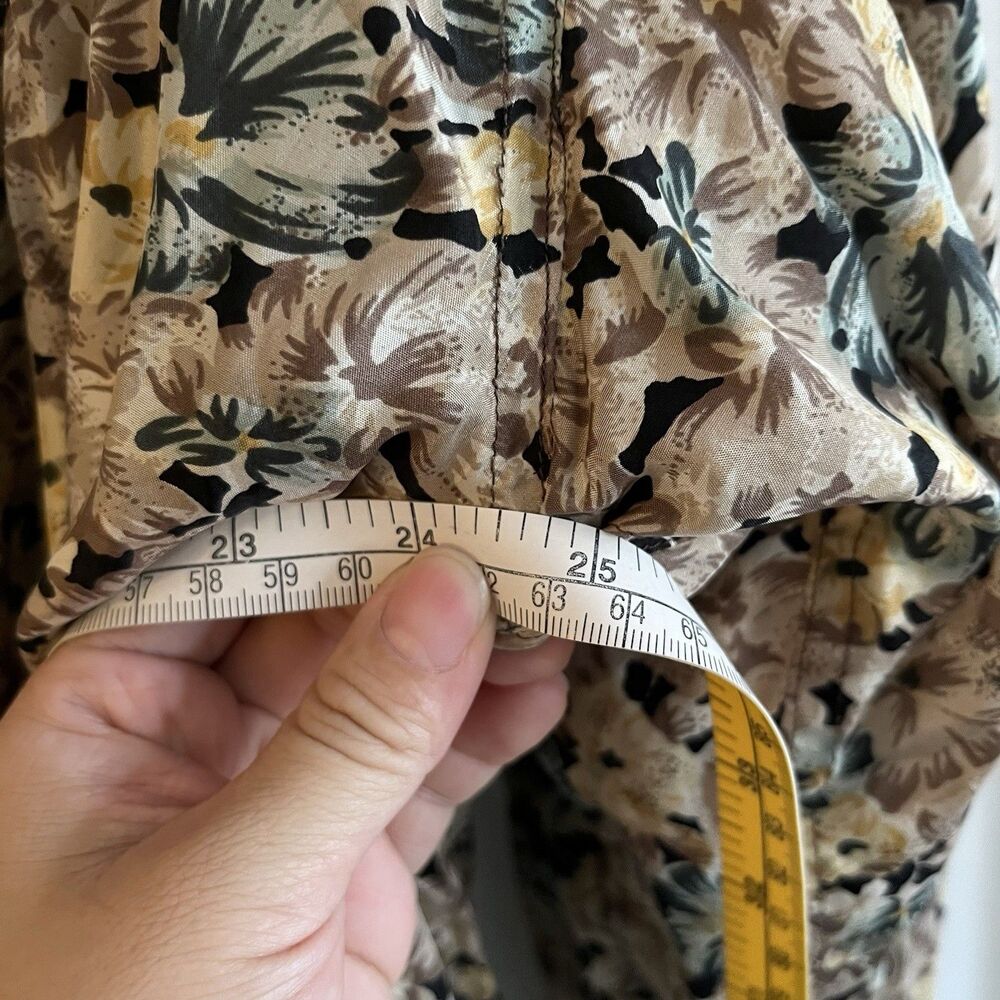 Vintage Bogari 100% Silk Windbreaker Bomber Jacket Size M Retro Floral Zip Y2K - Picture 6 of 6